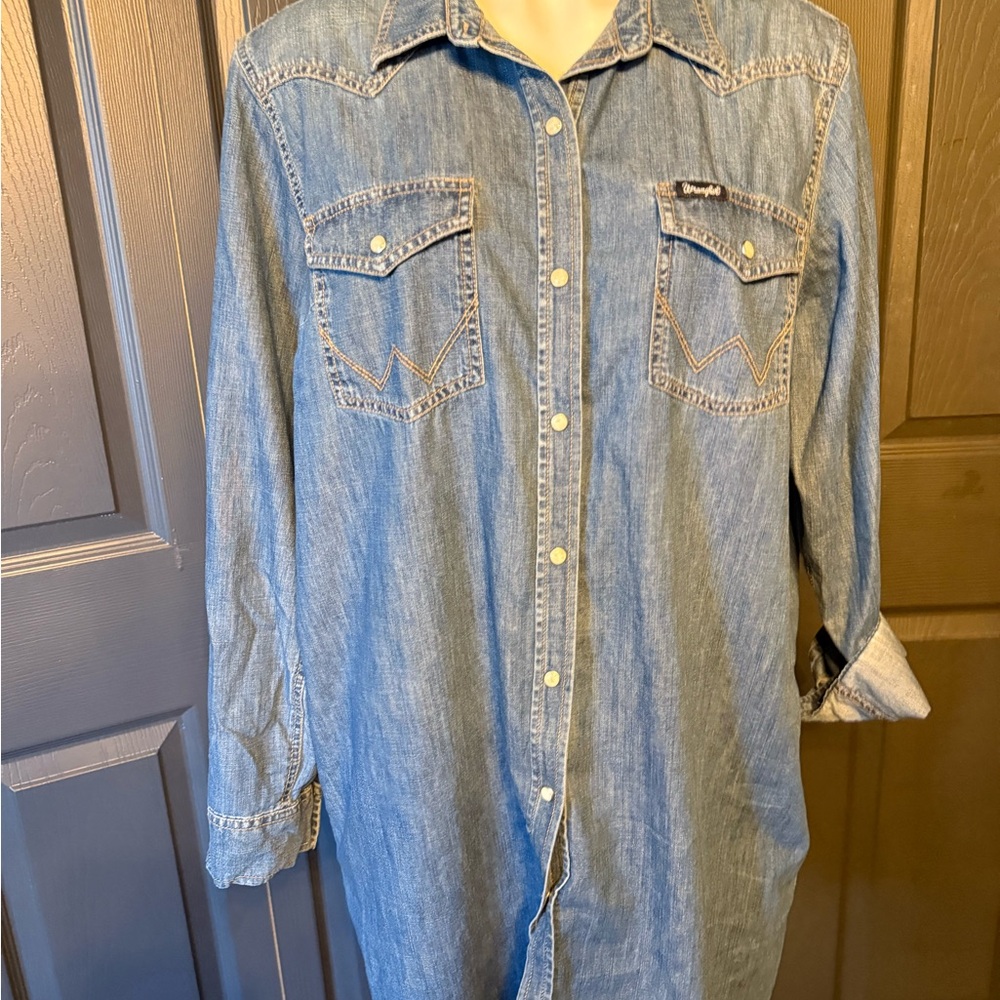 Wrangler Denim Long Sleeve Shirt Dress